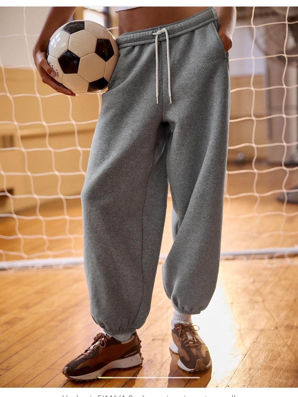 Offline by Aerie Cloud Fleece Baggy Fit Grey Jogger Sweatpants size Large - Picture 7 of 8